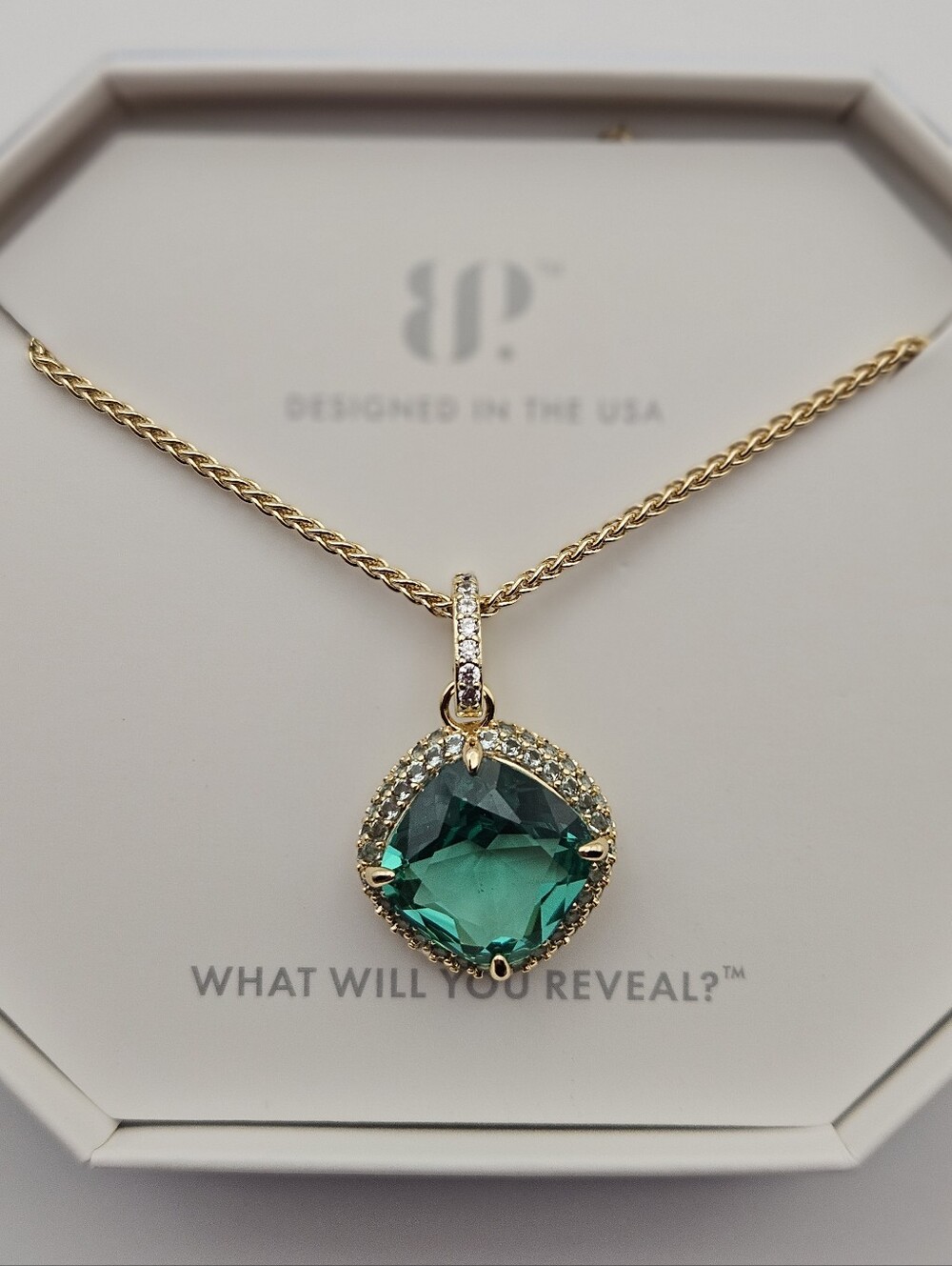 Bomb Party NK42333 "The Bonjour" Light Emerald Necklace